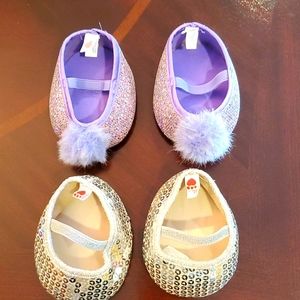 Build a Workshop Bear Gold Sparkle Purple and Gold Sequins Flat Shoes